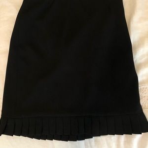 Black fit and flare midi skirt